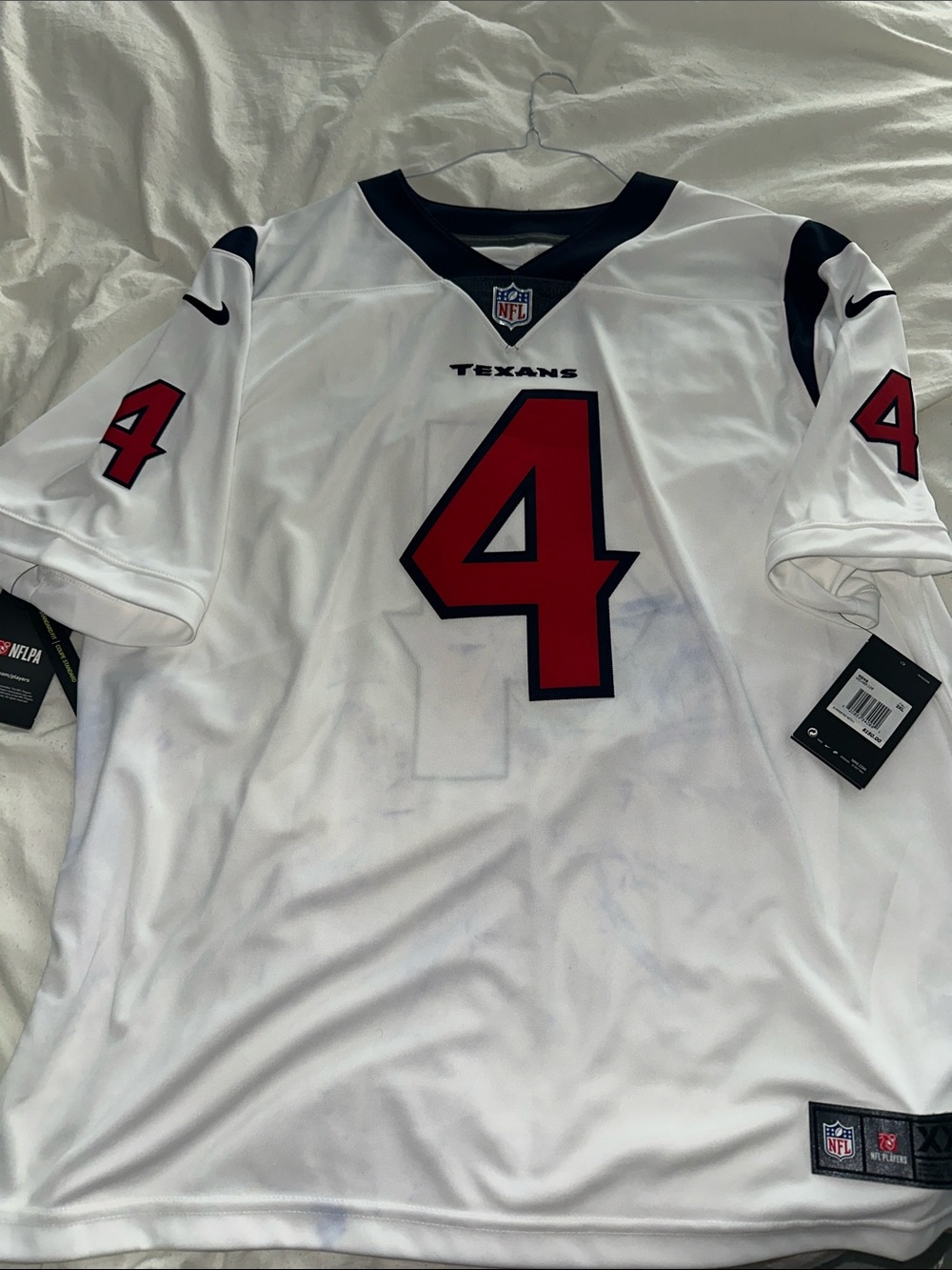 Nike Houston Texans #4 White Red Accent Jersey